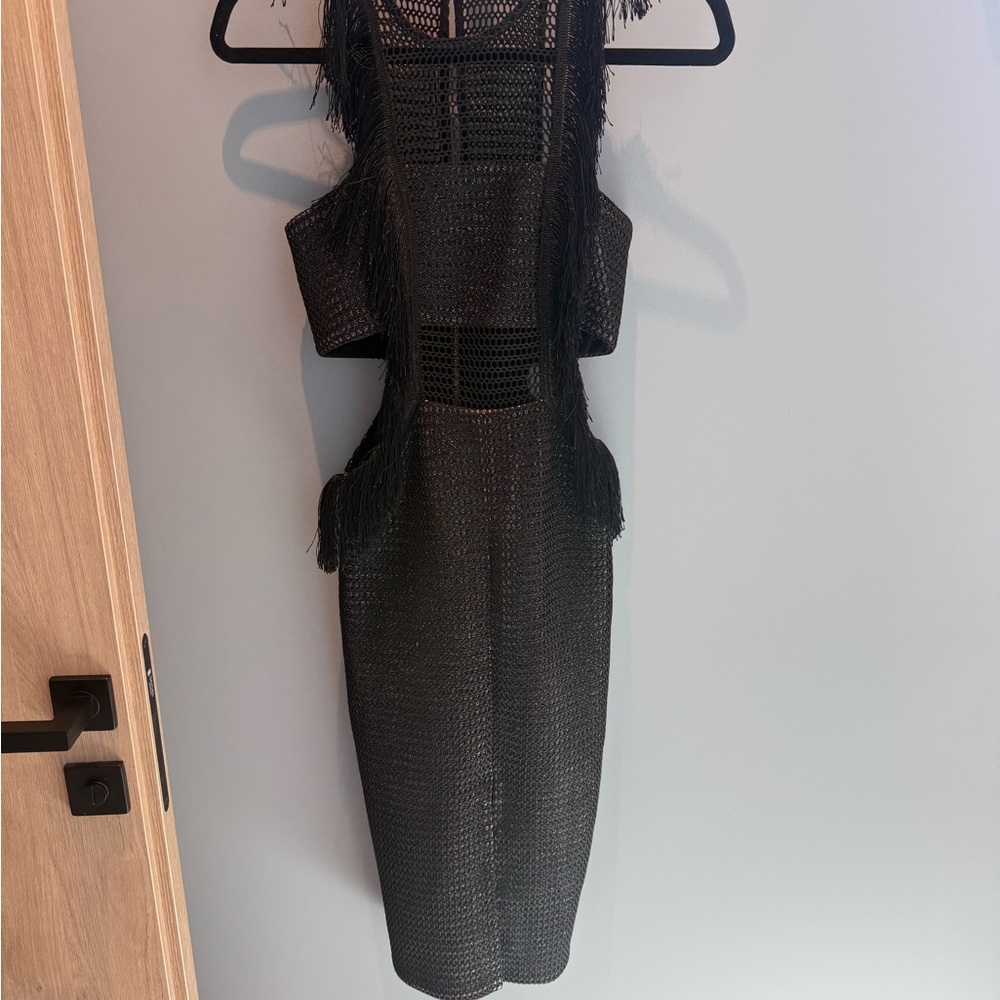 Self Portrait Elegant Black Fringe Dress